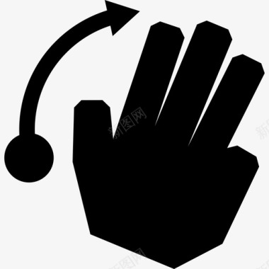 三个手指向右弹触摸触摸手势图标图标