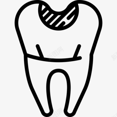 牙齿图标有洞的牙齿医疗牙科工具和牙齿图标图标