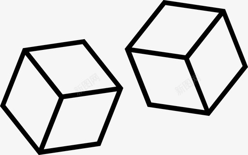 长方体包装立方体长方体几何形状图标图标