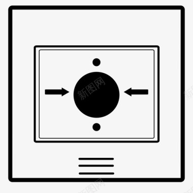 报警置顶按钮编码手动报警按钮描线图标