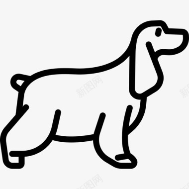 英国可卡犬犬种丰满直系图标图标