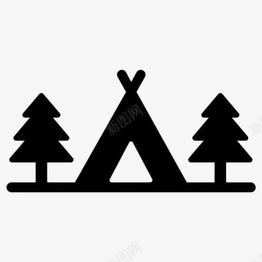 露营探险森林图标图标