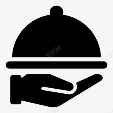 餐厅餐饮服务餐具送餐图标图标