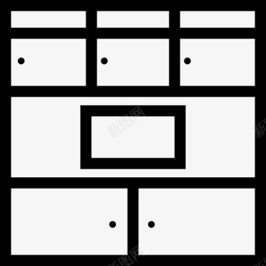 室内设计师橱柜抽屉家用电器图标图标