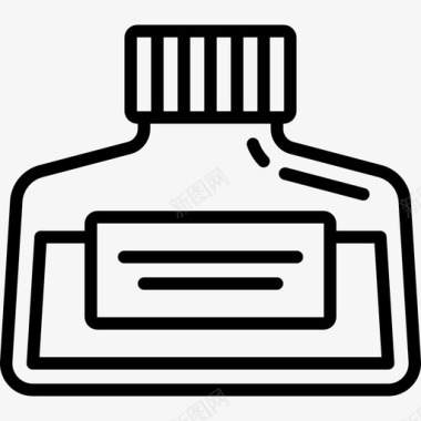 墨水矢量素材墨水手工线性图标图标