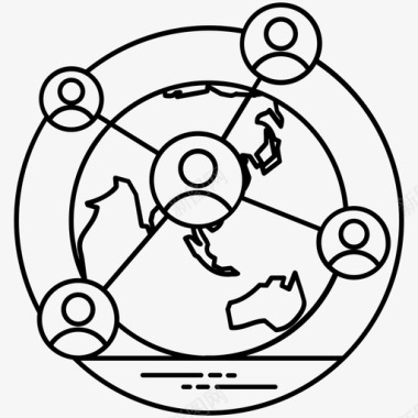 全球网络网络空间全球连接图标图标
