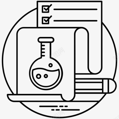 古诗文章科学文章科学技术线图标图标