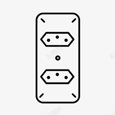 大写字母J双插座类型j电气插头图标图标