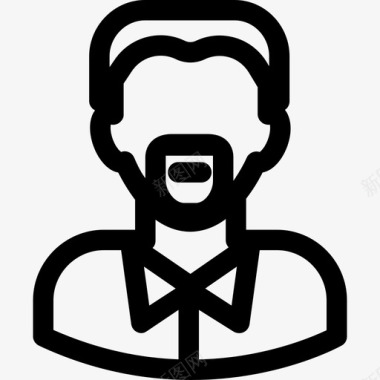 留胡子的男人头像包直系图标图标