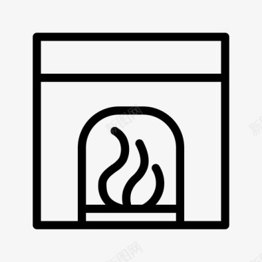 暖冬壁炉家具室内图标图标