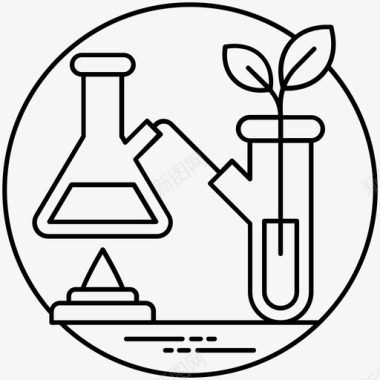 路线植物研究生物技术植物学实验图标图标