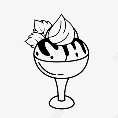 甜点冰淇淋甜点果酱图标图标