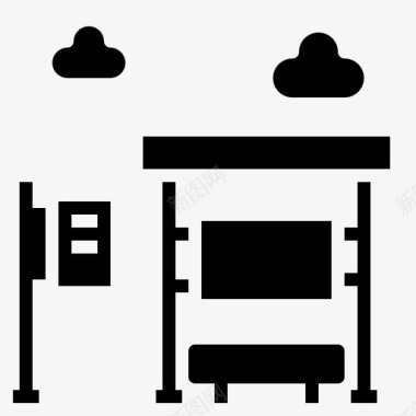 车站等车车站公共汽车公共汽车站图标图标