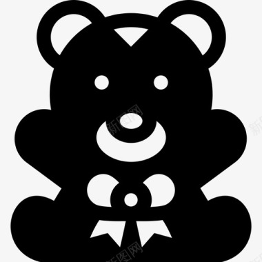 熊动物情人节填充图标图标