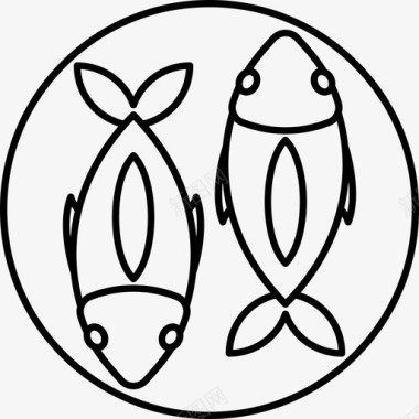 双鱼座形状十二生肖的星座图标图标