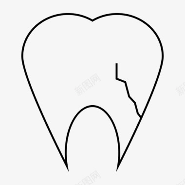 破裂断牙破裂牙痛图标图标