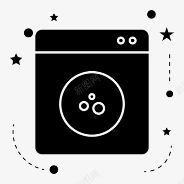 便利洗衣机洗衣房便利设施图标图标