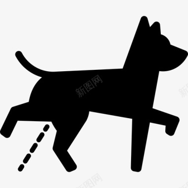 狗尿尿动物狗和训练图标图标