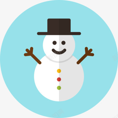 雪人彩色圣诞系列填充图标图标
