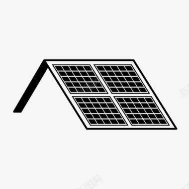太阳能板太阳能屋顶房屋面板图标图标