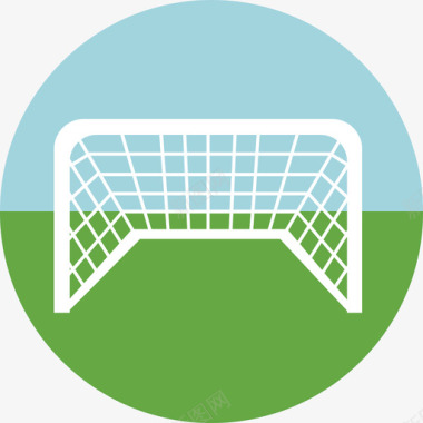 足球场运动5圆形平面图标图标