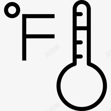 温度计温度计天气图标集线性图标