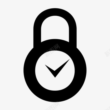 定时器环形锁时钟锁挂锁图标图标
