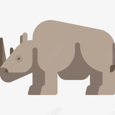 犀牛动物图标集扁平图标