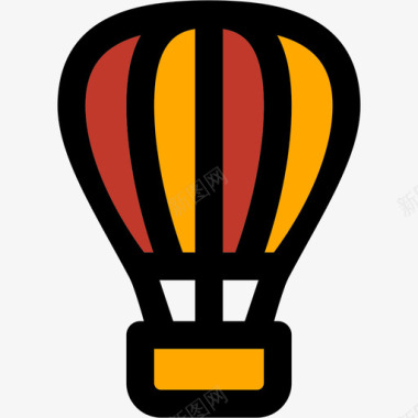 热气球彩色旅游轻圆形图标图标