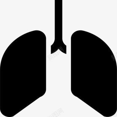 肺部健康护理图标集合填充图标