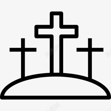 节日标志耶稣受难节日图标集线形图标