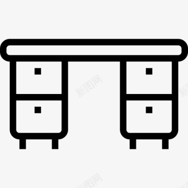 家用小轿车办公桌家用和家具元件线性图标图标