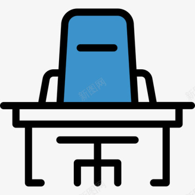 办公桌商务套装2蓝色图标图标