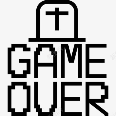 游戏结束电子游戏线性图标图标