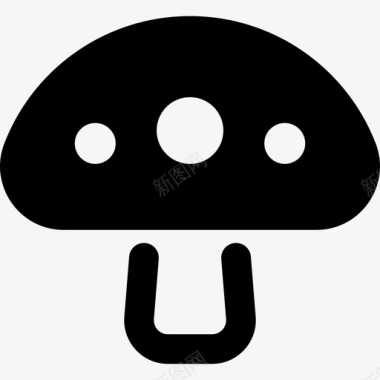 蘑菇固态食用菌填充图标图标