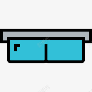 眼镜护士安全眼镜科学3线性颜色图标图标