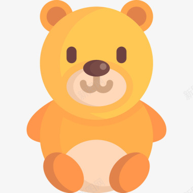 泰迪熊婴儿图标元素扁平图标