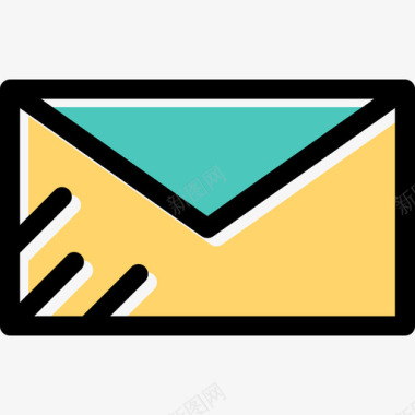 电子邮件商务和办公元素线条颜色图标图标