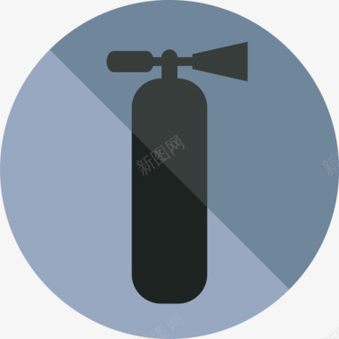 圆形火焰图标灭火器机场图标圆形平面图标