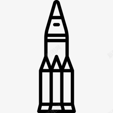 质感飞船火箭飞船太空装置直线型图标图标