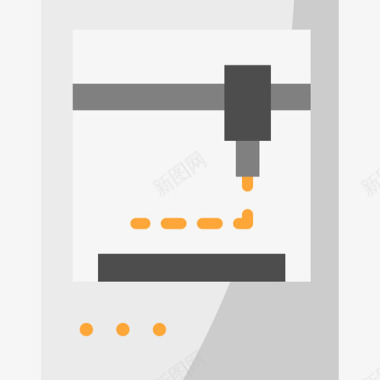 彩色平面室内3d打印机彩色工具平面图标图标