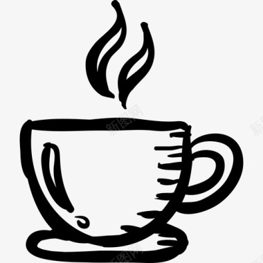 卡通购物元素咖啡杯购物元素2黑色图标图标