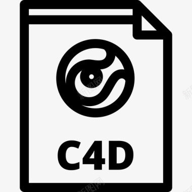 D4D艺术字C4d文件类型3线性图标图标