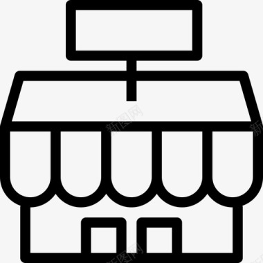 超市建筑汇编线性图标图标