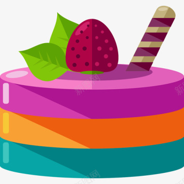 吹蛋糕蛋糕食品扁平图标图标