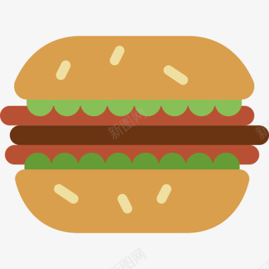 汉堡美食套餐平板图标图标