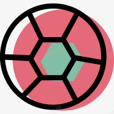 足球彩色体育资产图标图标