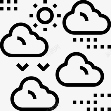 线性云朵云朵风景集2线性图标图标