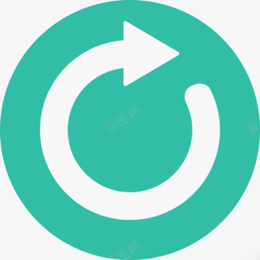 圆形火焰图标刷新音频和视频控制圆形平面图标图标