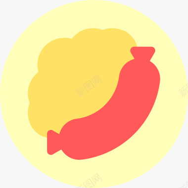 香肠食品和餐厅元素扁平图标图标